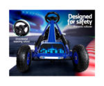 Kids Pedal Go Kart Car Ride On Toys Racing Bike Rubber Tyre Adjustable Seat Blue