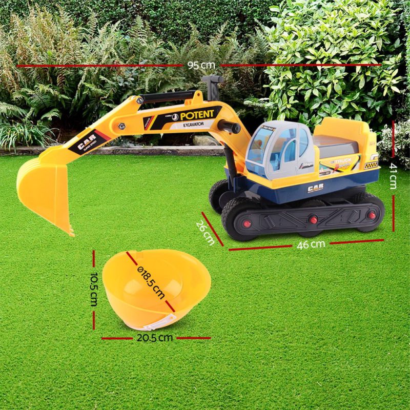 Kids Ride On Excavator and Digger Yellow