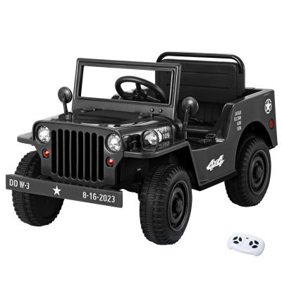 Kids Ride On Car Off Road Military Toy Cars 12V Black