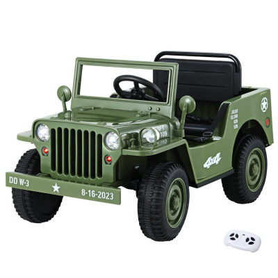 Kids Ride On Car Off Road Military Toy Cars 12V Olive