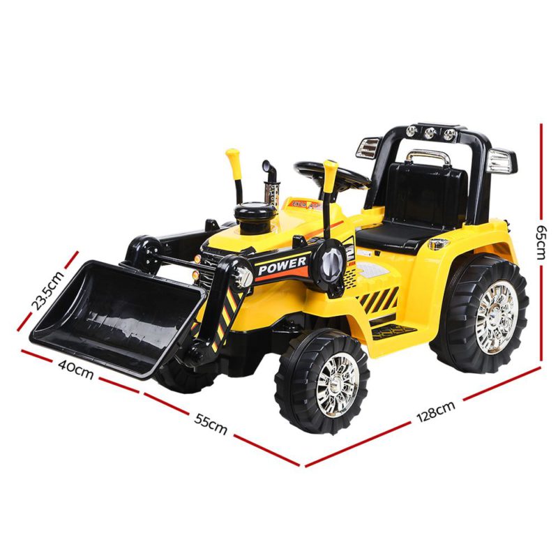 Kids Ride On Bulldozer Digger Electric Car Yellow