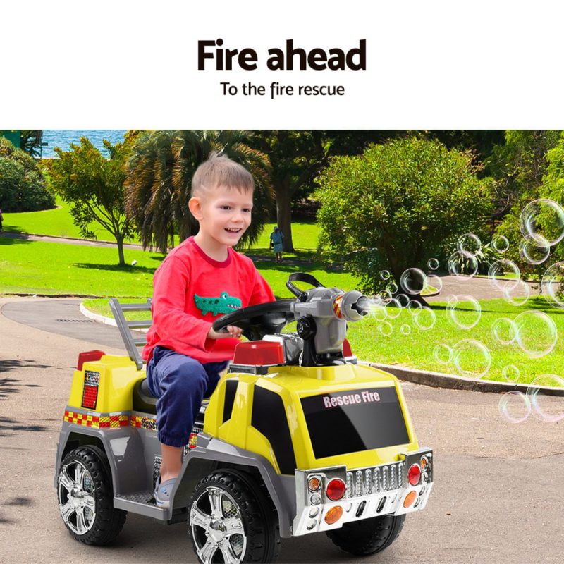 Kids Ride On Fire Truck Motorbike Motorcycle Car Yellow