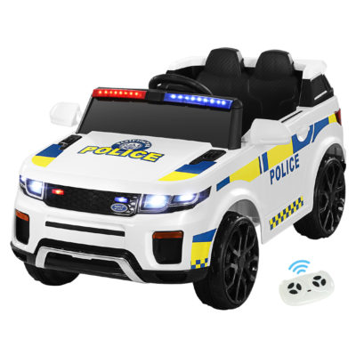 Kids Police Patrol Ride on Car - White