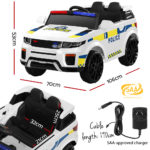 Kids Police Patrol Ride on Car - White