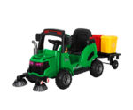 Kids Ride On Car Street Sweeper Truck w/Rotating Brushes Garbage Cans Green