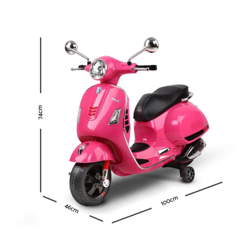 Kids Ride On Motorbike Vespa Licensed Motorcycle Car Toys Pink