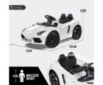 KIDS Lamborghini Inspired Ride-On Car, Remote Control, Battery Charger, White