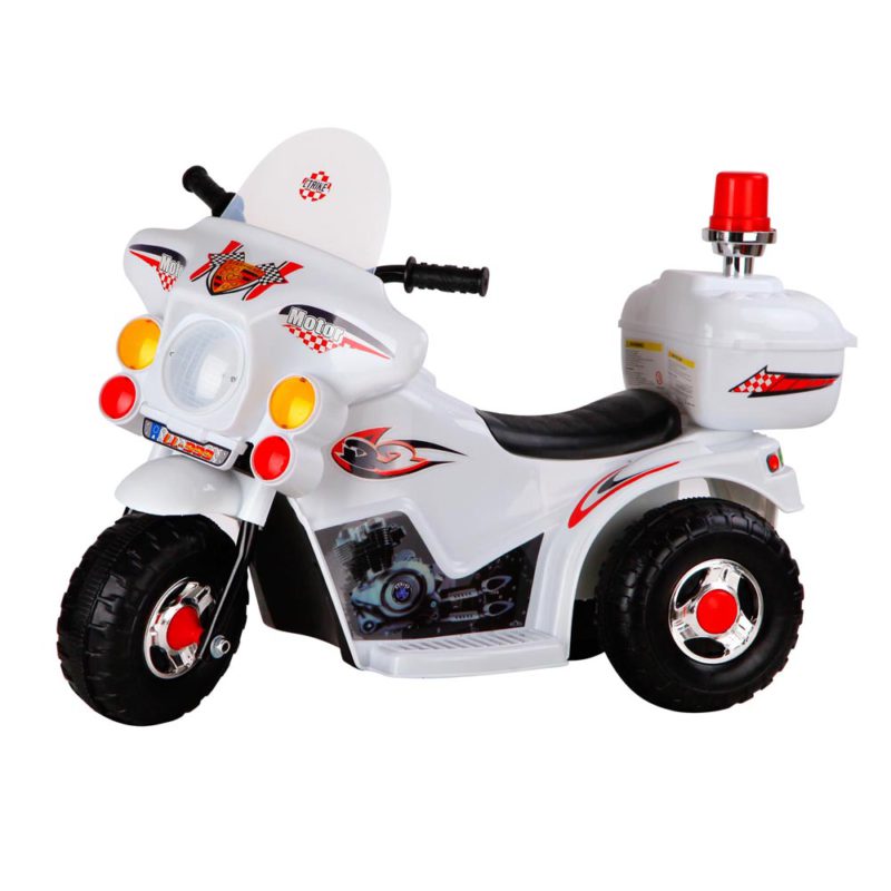 Kids Ride On Motorbike Motorcycle Car Toys White