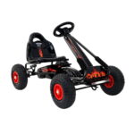 Kids Pedal Go Kart Ride On Toys Racing Car Rubber Tyre Black