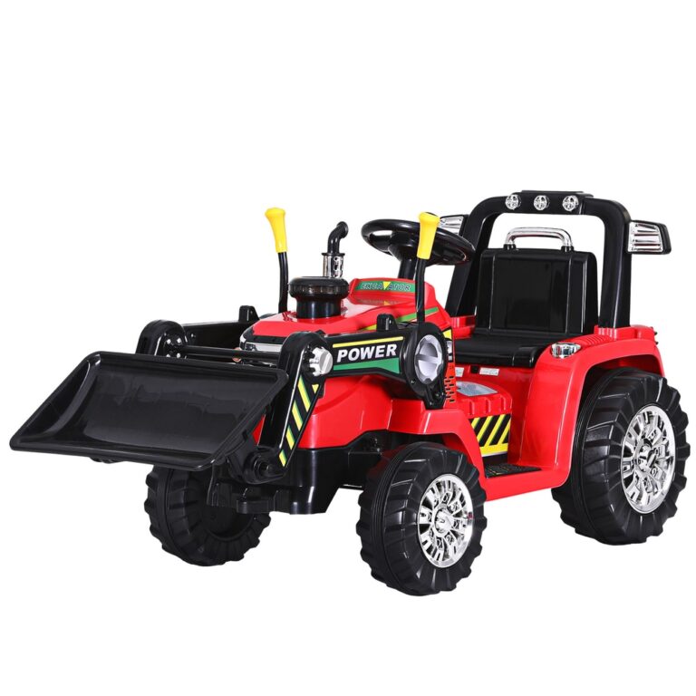 Kids Electric Ride On Car Bulldozer Digger Loader Remote 6V Red