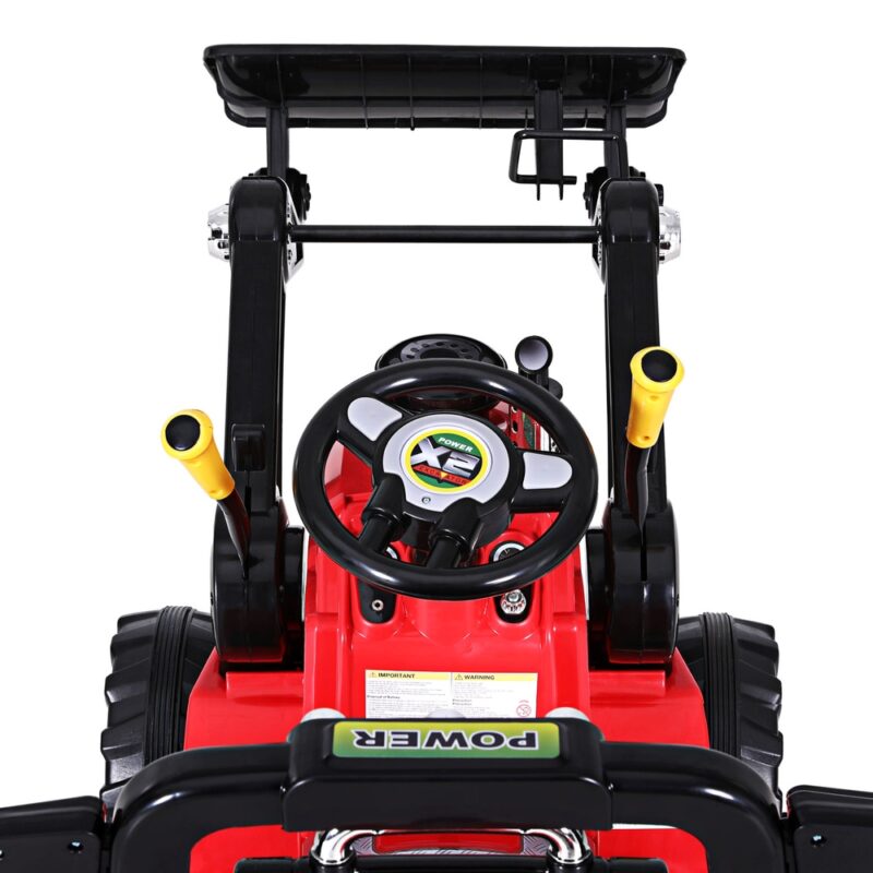 Kids Electric Ride On Car Bulldozer Digger Loader Remote 6V Red