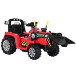 Kids Electric Ride On Car Bulldozer Digger Loader Remote 6V Red