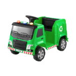 Kids Ride On Car Garbage Truck Police Light 12V Electric Toys Cars Green