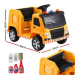 Kids Ride On Car Garbage Truck Police Light 12V Electric Toys Cars Yellow