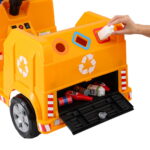 Kids Ride On Car Garbage Truck Police Light 12V Electric Toys Cars Yellow