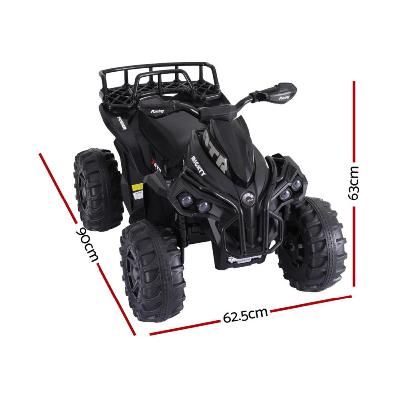 Kids Ride On Car ATV Quad Motorbike Storage Rack Electric Toys 12V Black