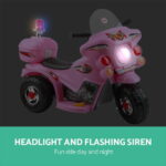 Kids Electric Ride On Police Motorcycle Motorbike 6V Battery Pink