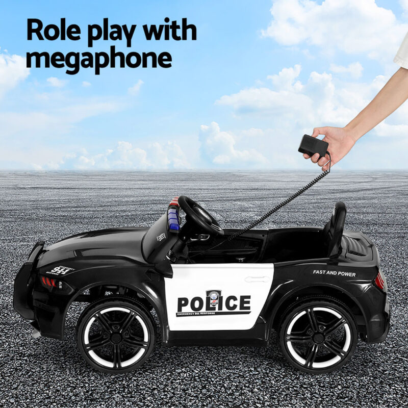 Kids Ride On Car Electric Patrol Police Cars Battery Powered Toys 12V Black