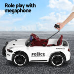 Kids Ride On Car Electric Patrol Police Cars Battery Powered Toys 12V White