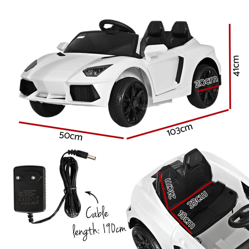 Kids Electric Ride On Car Ferrari-Inspired Toy Cars Remote 12V White