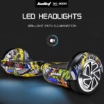 Electric Hoverboard Scooter 6.5 Inch Wheels, Colour LED Lighting, Carry Bag, Gen III Hiphop design