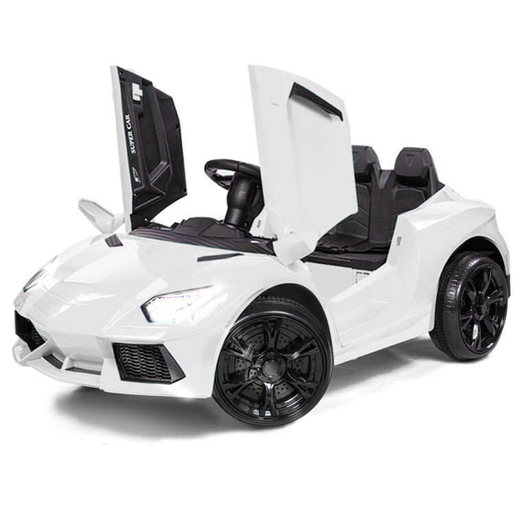 KIDS Ride-On Car LAMBORGHINI Inspired Electric Toy Battery Remote White