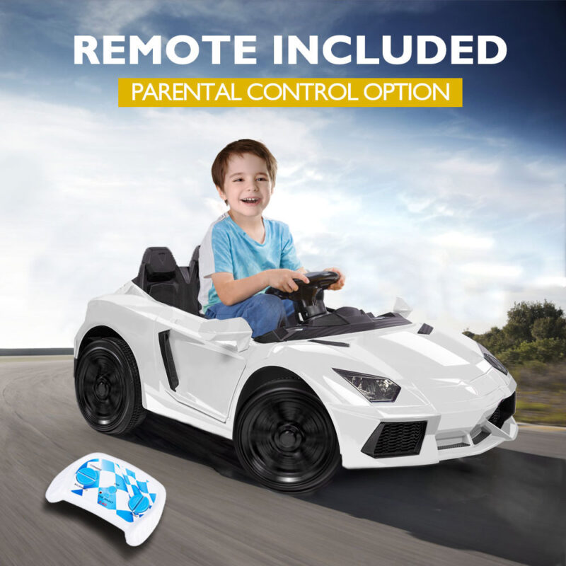 KIDS Ride-On Car LAMBORGHINI Inspired Electric Toy Battery Remote White