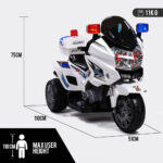 KIDS Electric Ride-On Patrol Motorbike S1K-Inspired Battery Police Toy Bike