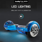 Electric Hoverboard Scooter 6.5 Inch Wheels, Colour LED Lighting, Carry Bag, Gen III Blue Galaxy