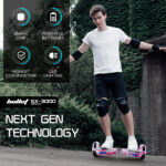 Electric Hoverboard Scooter 6.5 Inch Wheels, Colour LED Lighting, Carry Bag, Gen III Pink Camo