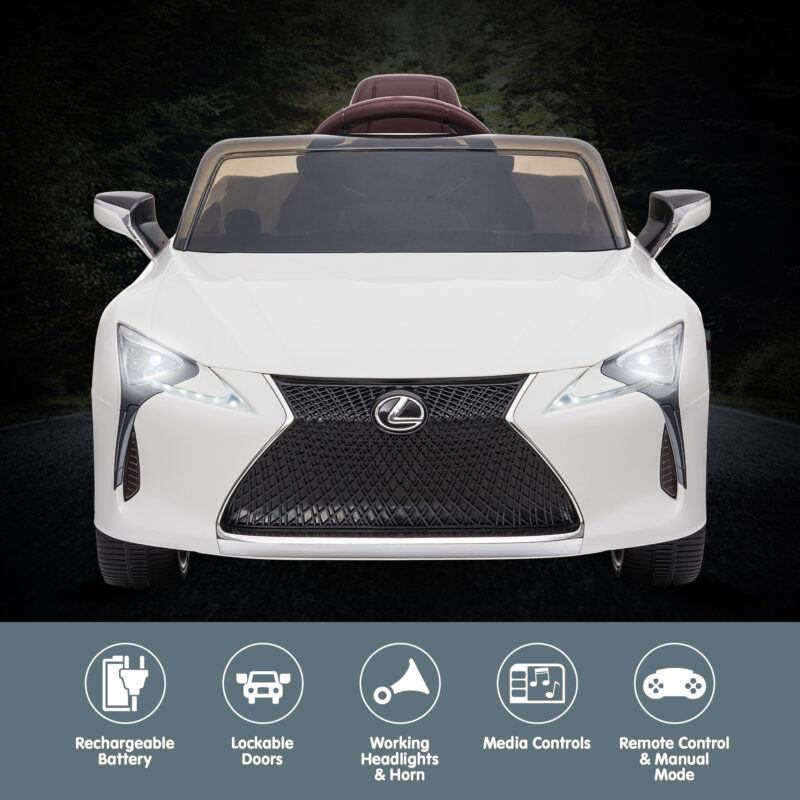 Licensed Lexus Lc 500 Kids Electric Ride On Car - White