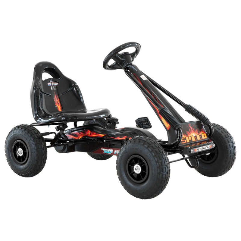 G95 Kids Ride On Pedal-Powered Go Kart - Black