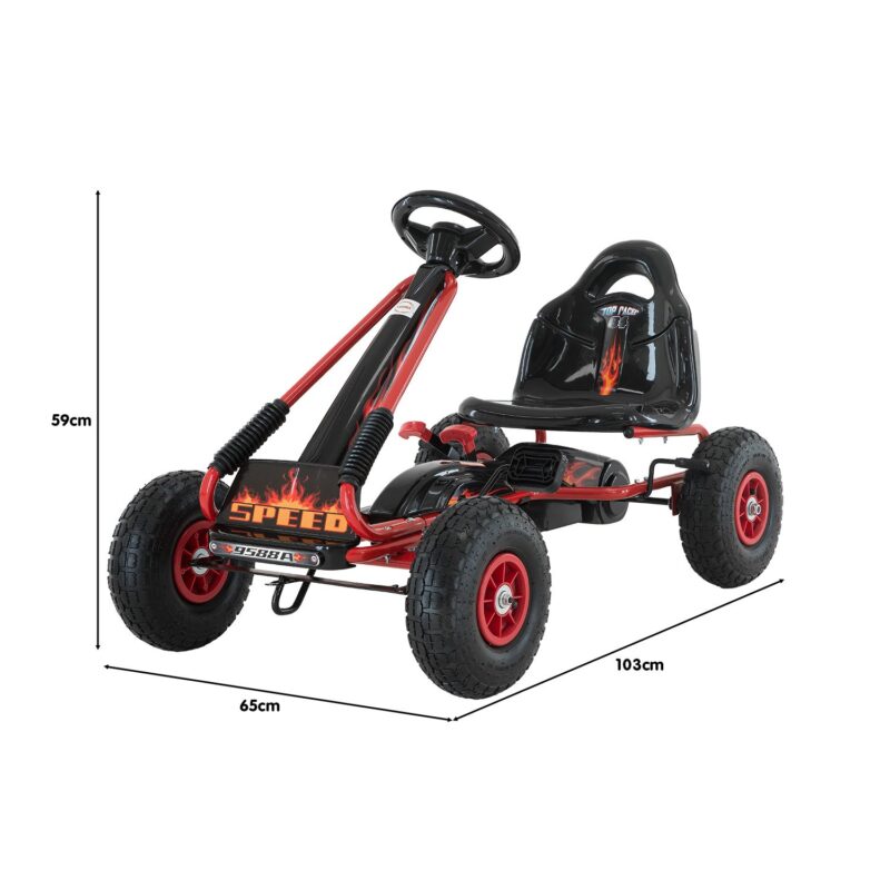 G95 Kids Ride On Pedal-Powered Go Kart  - Red