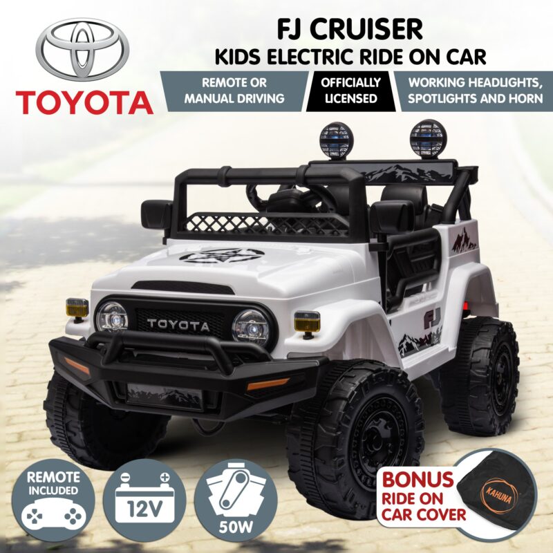 Authorized Toyota Electric Kids Ride-on Car Fj Cruiser - White