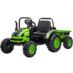 12V Kids Ride on Electric Tractor With Tipper Trailer – Green