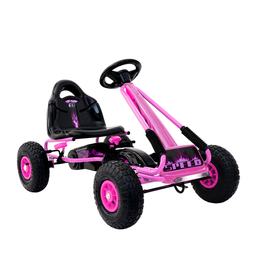 Rigo Kids Pedal Go Kart Ride On Toys Racing Car Rubber Tyre Pink Rigo Kids Pedal Go Kart Ride On Toys Racing Car Rubber Tyre Pink