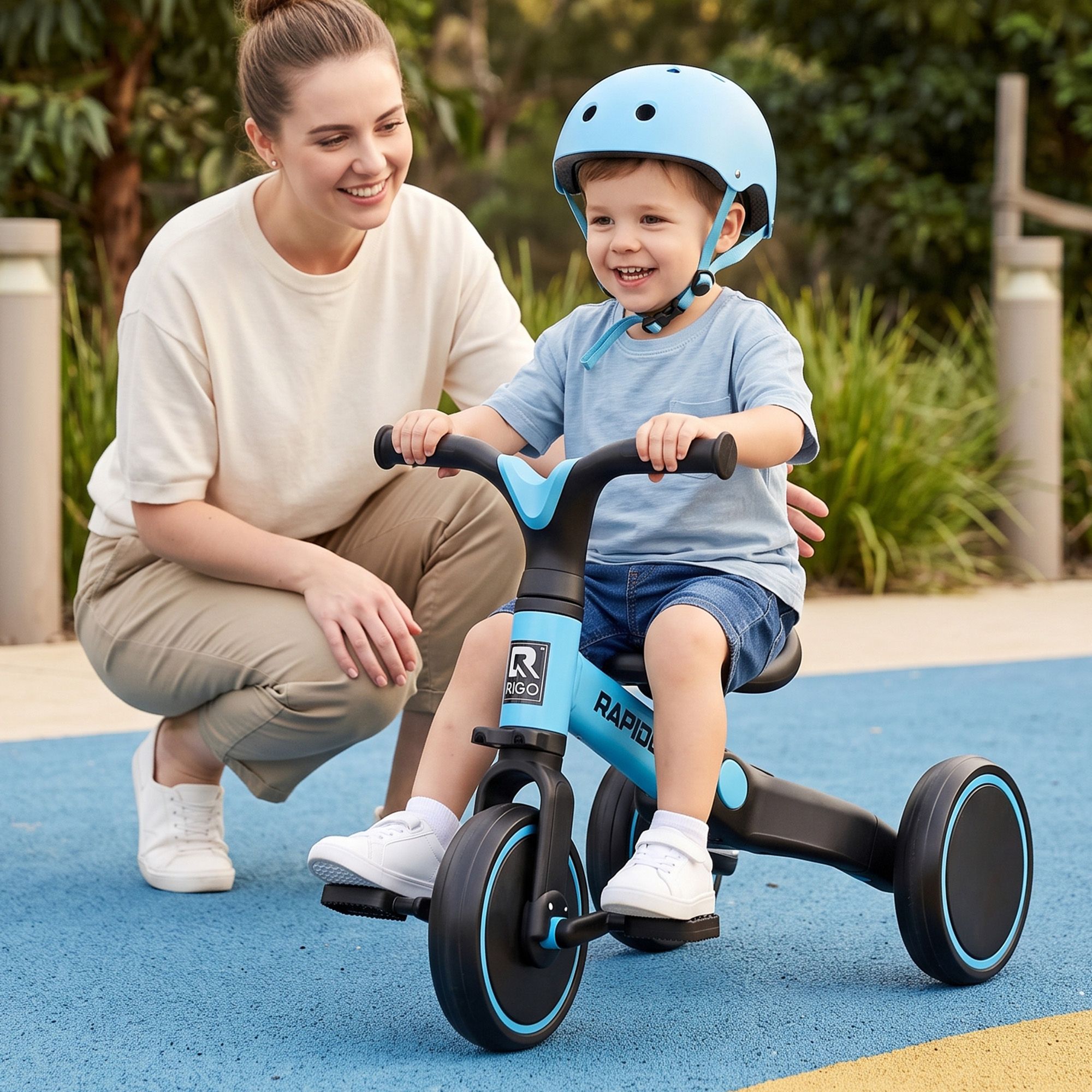 RIGO Tricycle Bike, Kids Bike with 3 wheels, Carbon Steel 70cm Blue RIGO Tricycle Bike, Kids Bike with 3 wheels, Carbon Steel 70cm Blue