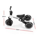 RIGO Tricycle Bike, Kids Bike with 3 wheels, Carbon Steel 70cm White