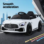 Kids Electric Ride On Car Mercedes-Benz AMG GTR Licensed Toy Cars Remote White