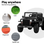 Rigo Kids Electric Ride On Car Jeep Military Off Road Toy Cars Remote 12V Black