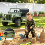 Rigo Kids Electric Ride On Car Jeep Military Off Road Toy Cars Remote 12V Olive