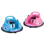 Kids Ride On Car Bumper Electric Toys Cars with Remote Control Stickers Light Blue Pink