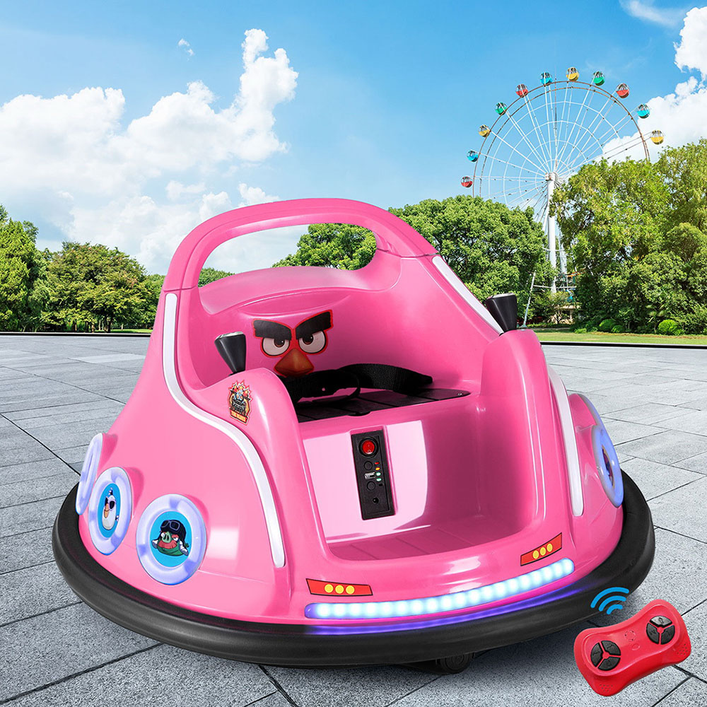 Kids Ride On Car Bumper Electric Ride On Cars Light Remote Angry Birds Sticker Pink Kids Ride On Car Bumper Electric Ride On Cars Light Remote Angry Birds Sticker Pink