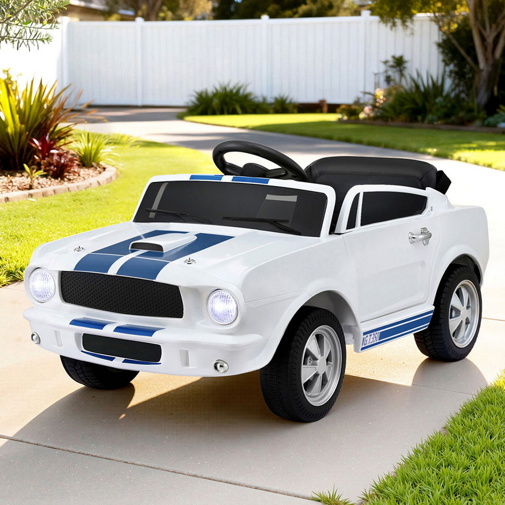 Kids Electric Ride On Car Licensed GT350 Outdoor Toys Cars Music Remote White Kids Electric Ride On Car Licensed GT350 Outdoor Toys Cars Music Remote White