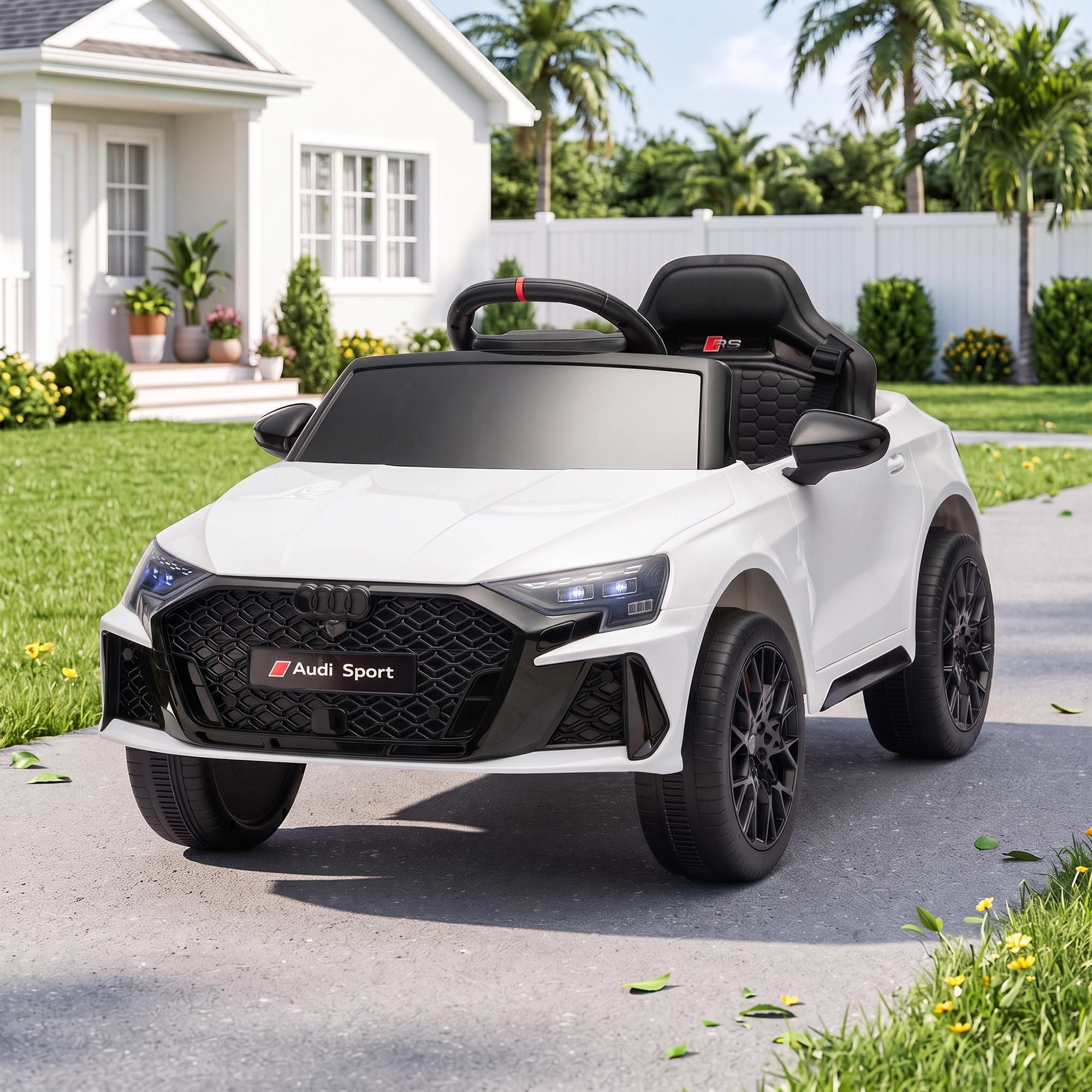 Ride On Car Licensed Audi RS3 Car for Kids 12V Remote Control White Ride On Car Licensed Audi RS3 Car for Kids 12V Remote Control White