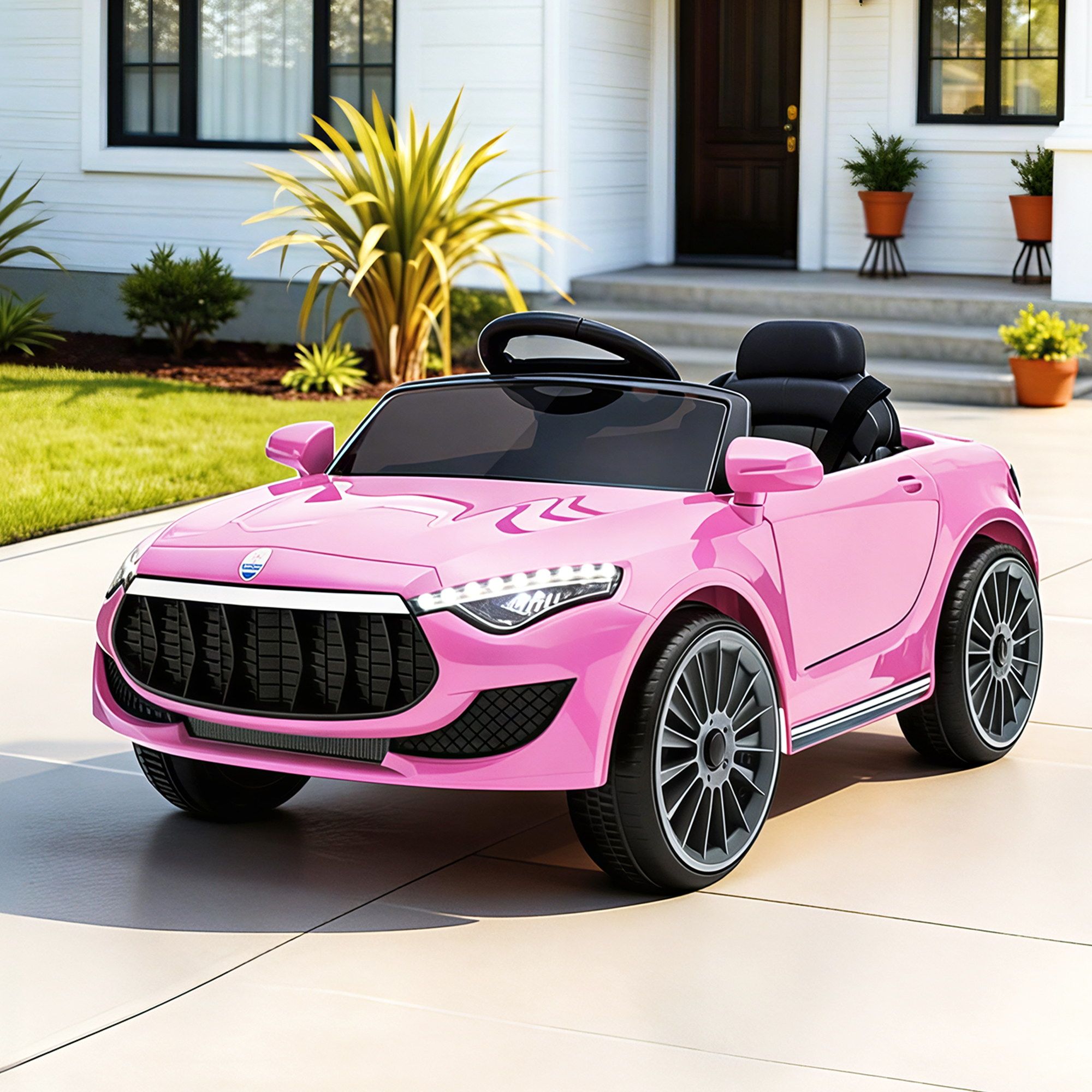 Rigo Kids Electric Ride On Car Toys Cars Headlight Music Remote Control 12V Pink Rigo Kids Electric Ride On Car Toys Cars Headlight Music Remote Control 12V Pink