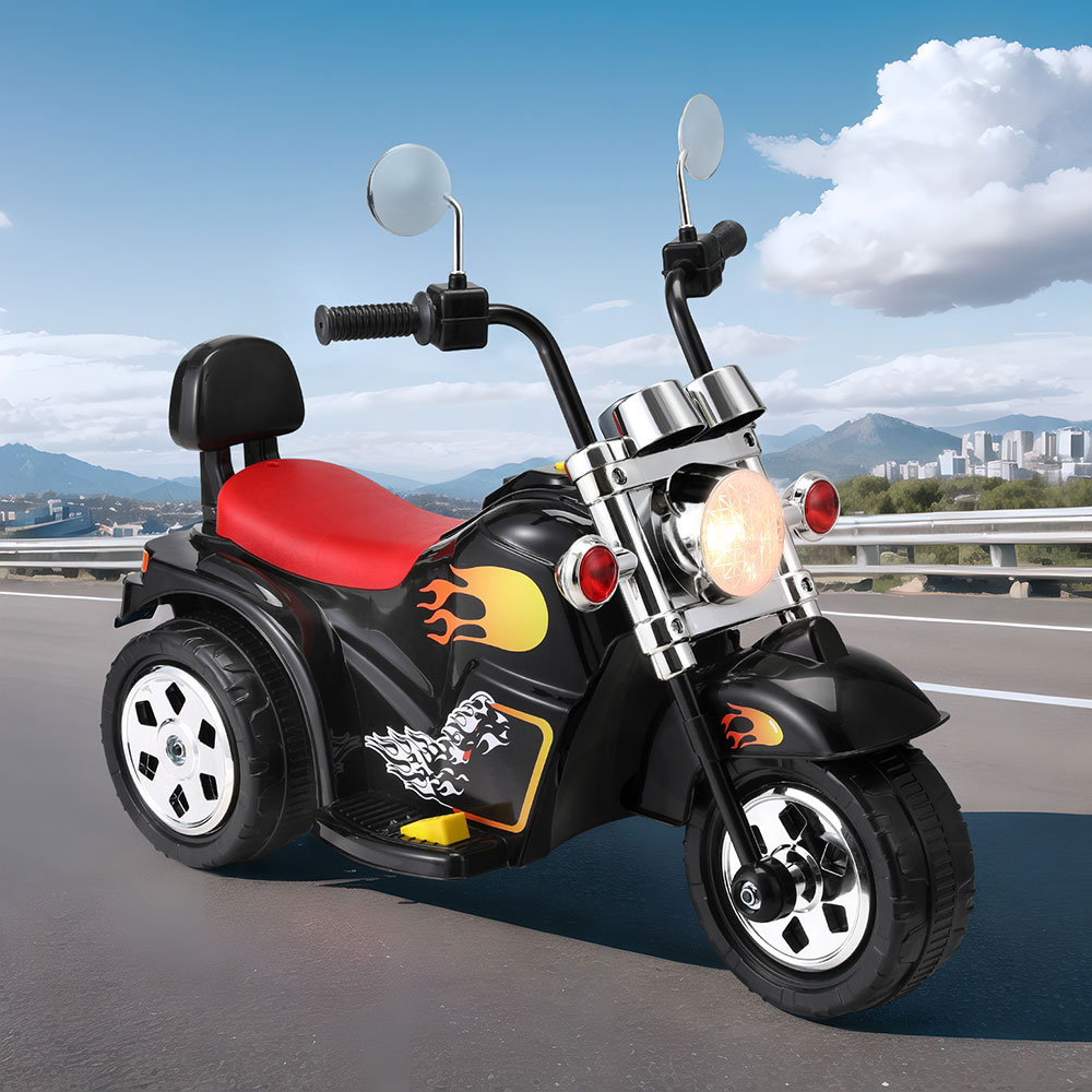 Rigo Kids Ride On Car Motorcycle Motorbike Electric Toys Horn Music 6V Black Rigo Kids Ride On Car Motorcycle Motorbike Electric Toys Horn Music 6V Black