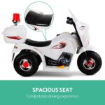 Rigo Kids Electric Ride On Police Motorcycle Motorbike 6V Battery White