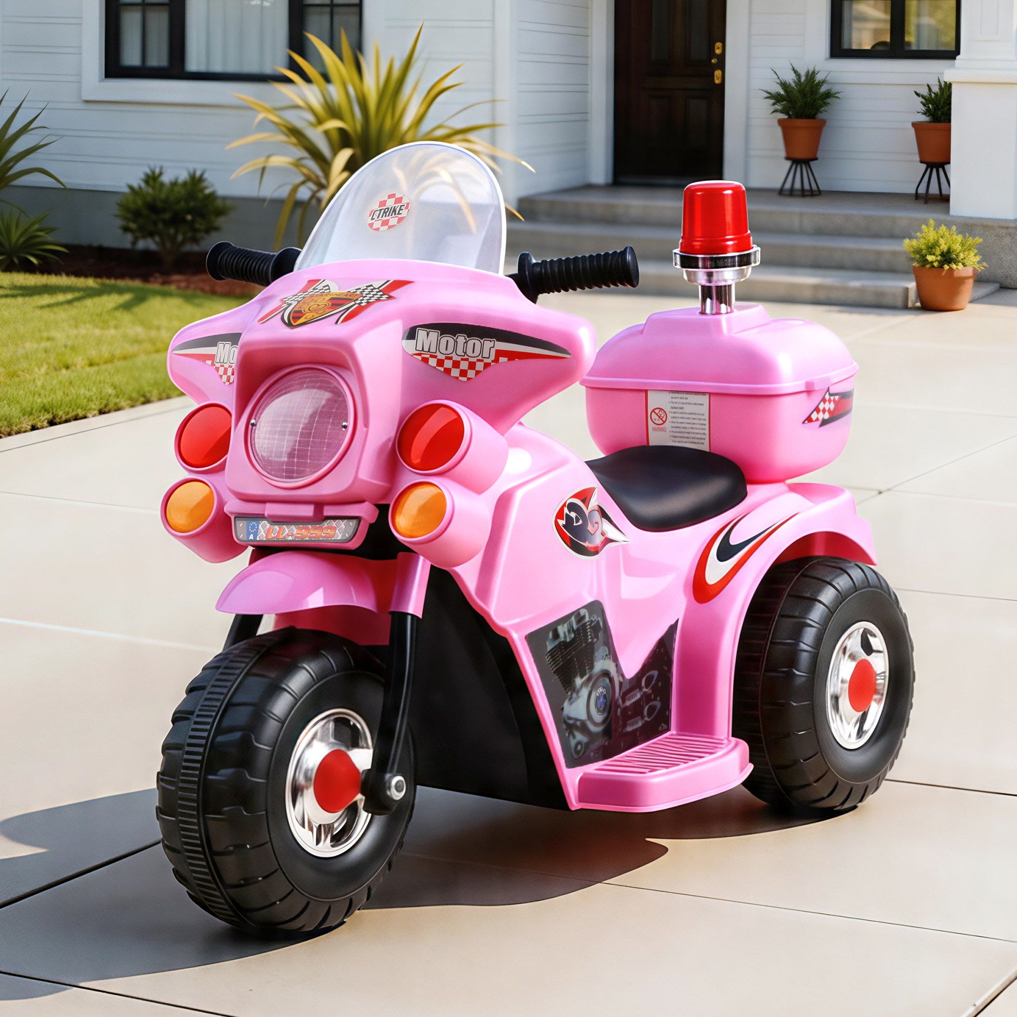 Rigo Kids Electric Ride On Police Motorcycle Motorbike 6V Battery Pink Rigo Kids Electric Ride On Police Motorcycle Motorbike 6V Battery Pink