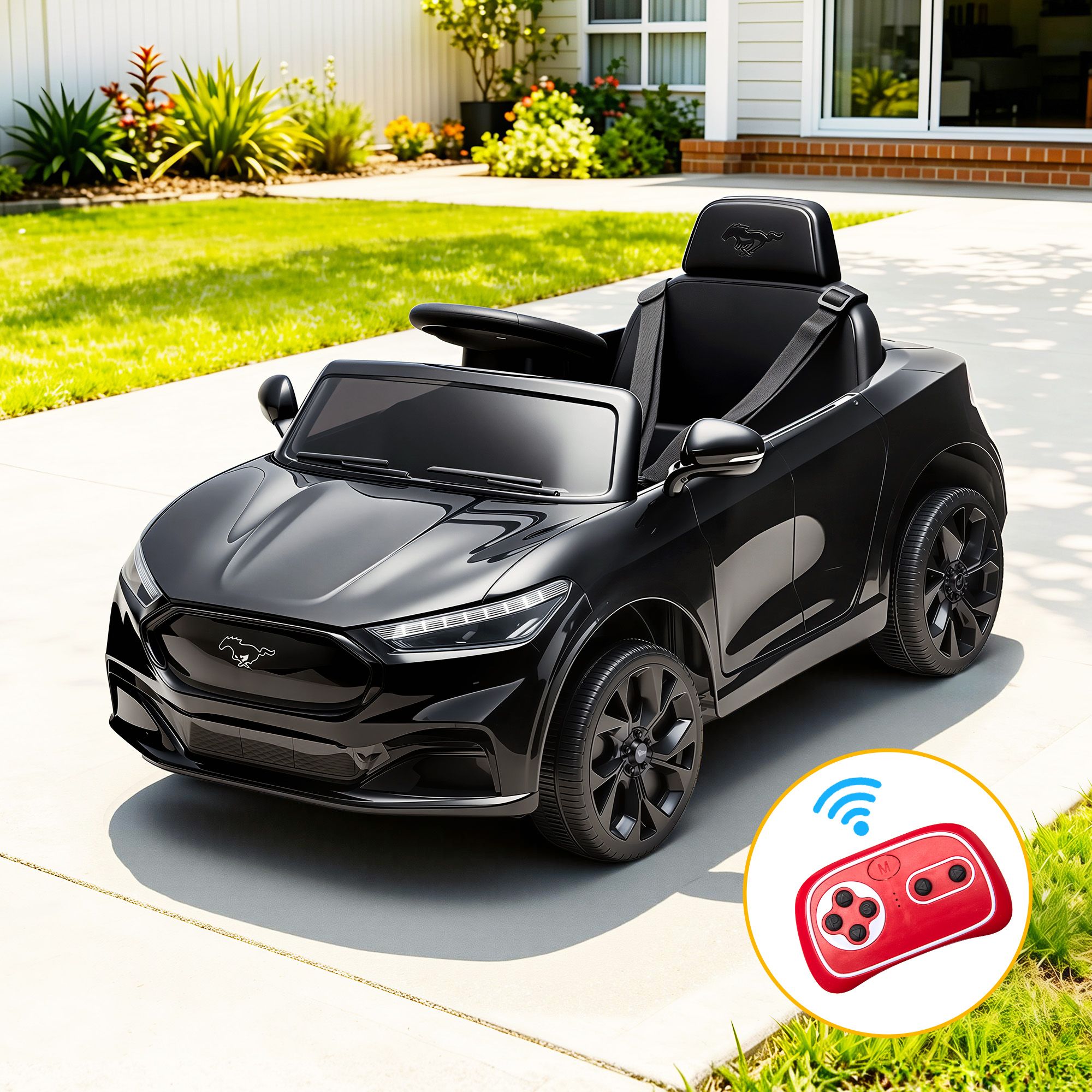 Kids Ride On Car 12V Licensed Ford Electric Toy with Remote Control Horn Music 97x61cm Black Kids Ride On Car 12V Licensed Ford Electric Toy with Remote Control Horn Music 97x61cm Black